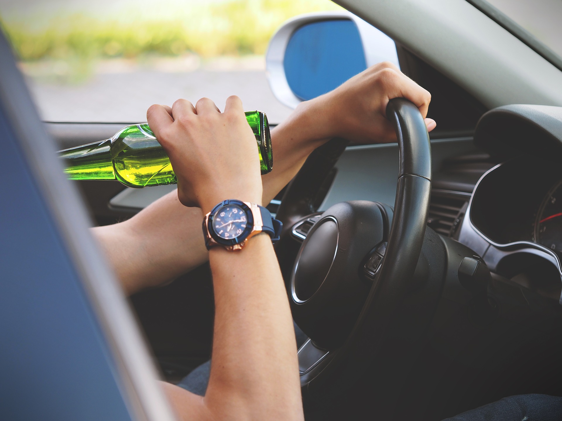 person drinking and driving